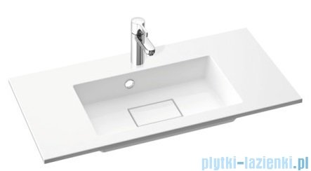 Marmorin Lira 800 umywalka wpuszczana w blat 80x39 z przelewem i z otworem na baterie biała 640080020211