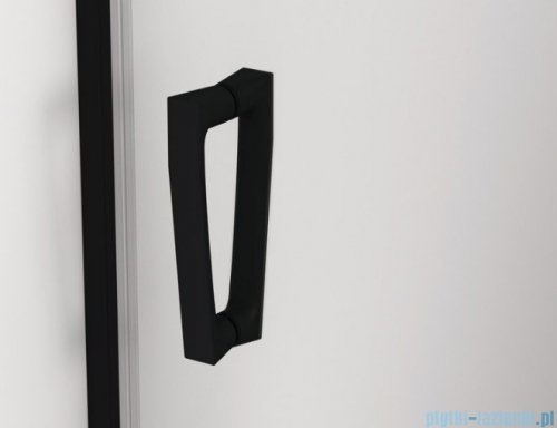 SanSwiss Cadura Black Line drzwi wahadłowe 80cm jednoczęściowe lewe z polem stałym czarny mat CA13G0800607