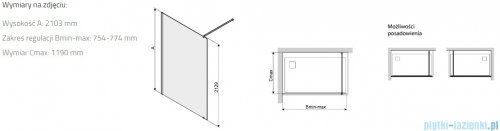 Sanplast Altus PIII/ALTIIa kabina walk-in 80x213 cm czarny matowy 600-121-2921-59-401