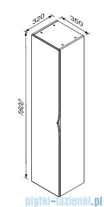 Oristo Siena szafka boczna wysoka 35x160x32cm ceglany mat OR45-SB1D-35-19