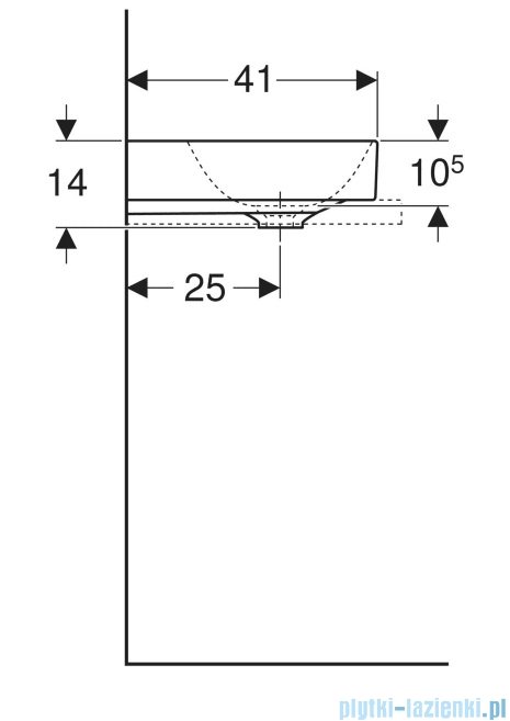 Geberit One Umywalka prostokątna bez otworu na baterię 50x41cm KeraTect 505.031.01.6