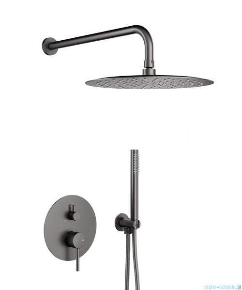 KFA MOZA GUN METAL GREY podtynkowy zestaw prysznicowy z baterią 3 funkcyjną grafit szczotkowany 5039-501-61