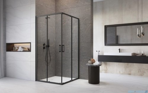 Radaway Premium Pro Black Kdd  kabina 100x80cm czarny mat/szkło przejrzyste 1017100-54-01L/1017080-54-01R