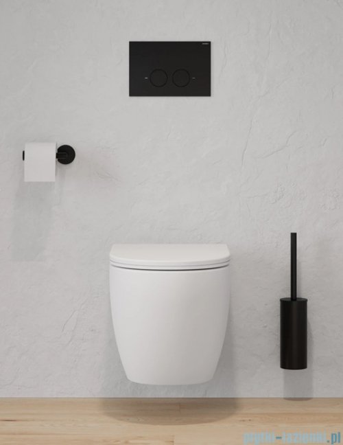 Omnires Flush Set Strongframe stelaż podtynkowy do WC z ECO spłukiwaniem przycisk spłukujący czarny mat STFWCECO1M-RBLM