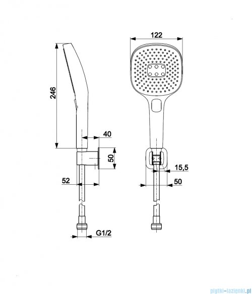 KFA MALAGA BRUSHED LIGHT GOLD zestaw prysznicowy punktowy złoty szczotkowany 841-255-31