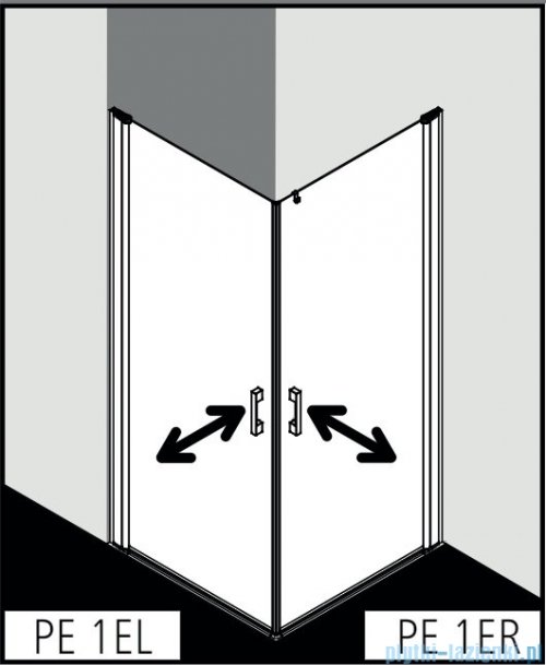 Kermi Pega wejście narożne, jedna połowa, lewa 90 cm, szkło przezroczyste PE1EL09020VPK