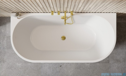 Besco Vica New wanna 160x80cm wolnostojąca przyścienna z odpływem klik-klak czarny matt z napełnieniem przez przelew #WAS-160VNCN