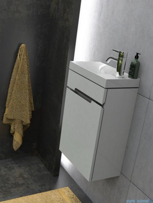 Oristo Silver Compact szafka z umywalką 40x50x22cm biały połysk OR33-ZD1D-40-1