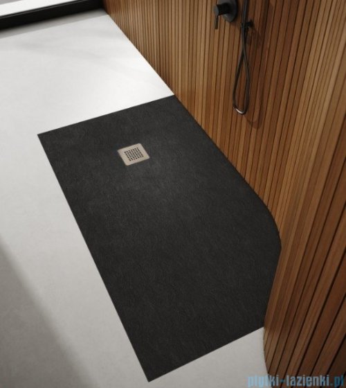 Schedpol Kalait Black Stone brodzik półokrągły + syfon 90x90cm 3.3104/C/ST-M2
