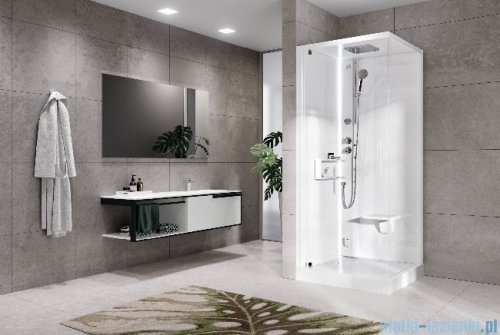 Novellini Glax 2 2.0 kabina z hydromasażem 80x80 lewa total biała G22GF89ST1-1UU