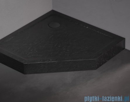 New Trendy Mild Stone brodzik akrylowy pięciokątny 80x80x11,5 cm czarny B-0560