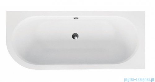 Besco Avita 180x80cm wanna asymetryczna prawa + obudowa BIAŁA RYFLOWANA  + syfon #WAV-180-NP/OAV-180-NSR/19975