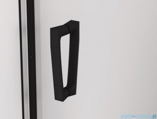 SanSwiss Cadura Black Line drzwi wahadłowe 110cm jednoczęściowe lewe z polem stałym czarny mat CA31CG1100607