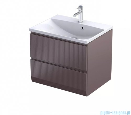 Oristo Brylant szafka podumywalkowa ryflowana wisząca 59x50x45 mokka mat OR36-SD2S-60-21R