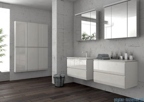 Oristo Brylant szafka boczna wysoka ryflowana 40x160x17cm mokka mat OR36-SB2D-40-21R