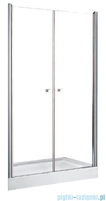 Besco Sinco Due drzwi prysznicowe dwuskrzydłowe 80x195 przejrzyste DSD-80