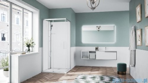 Novellini Glax 1 2.0 kabina standard 100x80 lewa srebrna  G21A198SM-1BB