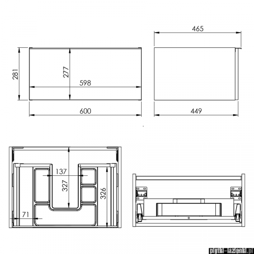 Elita Look szafka z umywalką 60x28x45cm biały mat 167590/145830