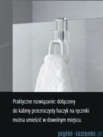 Kermi Tusca Drzwi wahadłowe 1 skrzydłowe z polem stałym prawe, szkło przezroczyste 90 cm TU1NR09020VPK