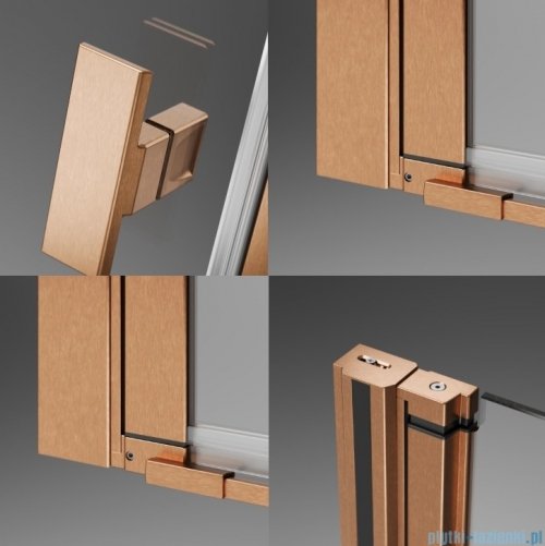 Radaway Nes Brushed Copper Ptj kabina pięciokątna 80x100cm lewa miedź szczotkowana 10052000-93-01L/10052400-93-01