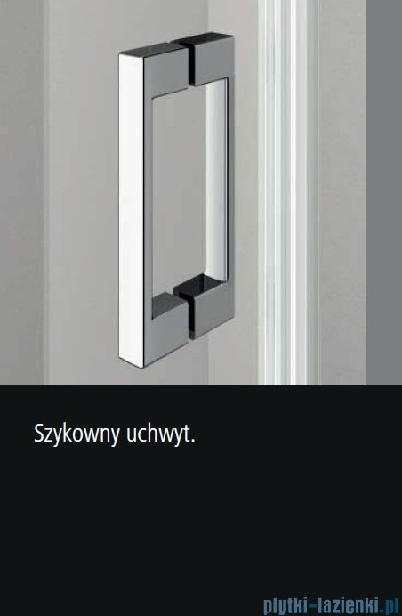 Kermi Osia wejście narożne, jedna połowa, lewa, szkło przezroczyste OsiaClean, profil srebro 80cm OSESL08020VPK