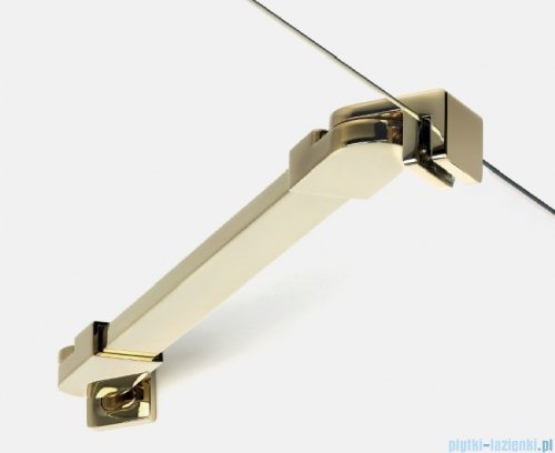 New Trendy New Soleo Light Gold 80x80x195 cm kabina pięciokątna wspornik skośny złoty połysk/szkło przejrzyste K-1663