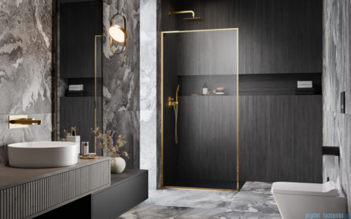 Radaway Modo F SL Gold II kabina Walk-in 95x201,6cm lewa złoty połysk szkło przejrzyste 10419095-09-01L