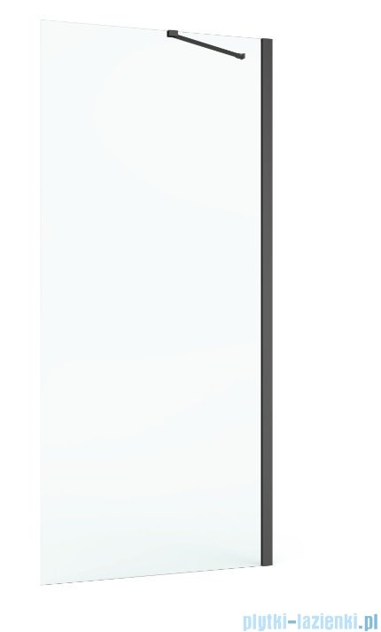 Roca Capital ścianka boczna CZARNY MAT 80cm szkło przejrzyste AM4408016M