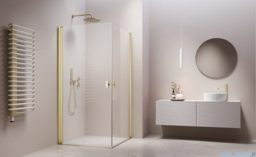 Radaway Nes 6 Kdd I Brushed Light Gold kabina 100x100cm szczotkowane jasne złoto 10021100-98-01L/10021100-98-01R