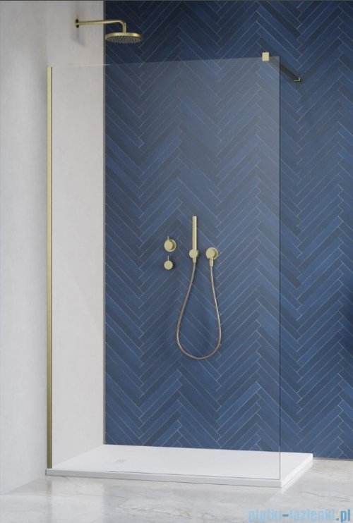 Radaway Modo X Brushed Gold II kabina Walk-in 160x200 złoty szczotkowany/przejrzyste 10mm 389364-99-01