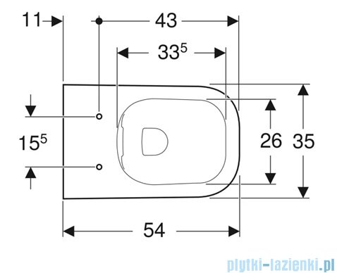 Geberit Smyle Square Miska wisząca Rimfree Keratect 500208018
