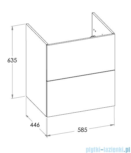 Roca Ella szafka 58x44x63 CZARNY MAT A857769532