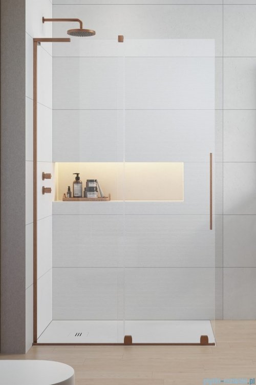 Radaway Furo SL Brushed Copper kabina Walk-in 120x200cm lewa szczotkowana miedź 10306638-93-01L/10110594-01-01