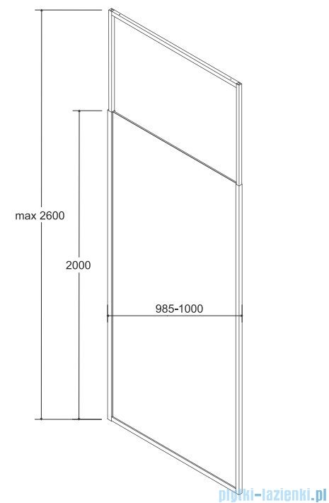 Besco Icon Chrom kabina walk-in 100x200cm przejrzyste ICH-100-200C