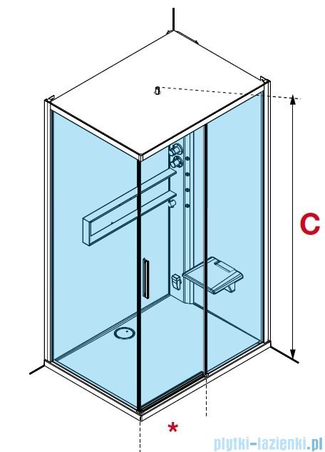 Novellini Glax 2 2.0 kabina z hydromasażem hydro plus 120x80 prawa srebrna G222P129DT1L-1BB