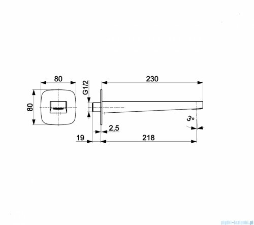 KFA MALAGA BRUSHED LIGHT GOLD wylot wannowy podtynkowy złoty szczotkowany 836-007-31