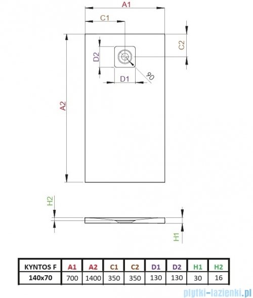 Radaway Kyntos F brodzik prostokątny 140x70cm kaszmirowy HKF14070-84