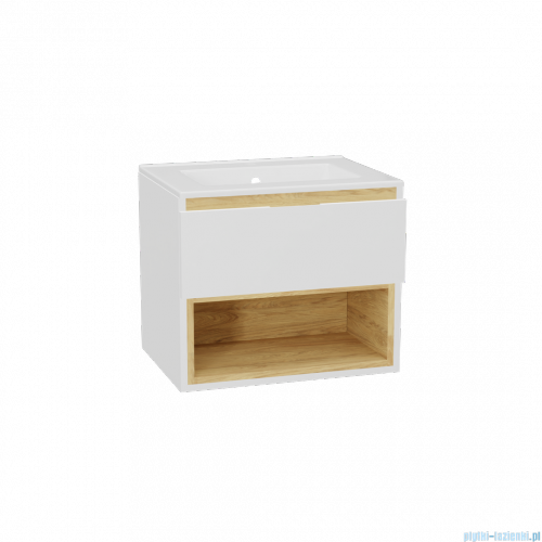 Excellent Tuto 2.0 szafka wisząca z umywalką AS front gładki niski 60x50x46,5 cm biała MLEX.2171.K.60.0136.WHWH