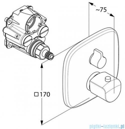 Kludi AMEO podtynkowa bateria wannowo-natryskowa z termostatem chrom 418300575