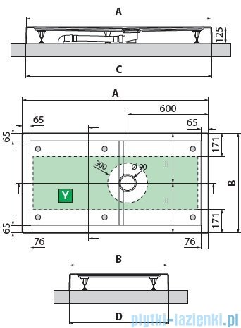 Novellini Olympic Plus brodzik prostokątny 160x75x12,5cm OL1607511-30