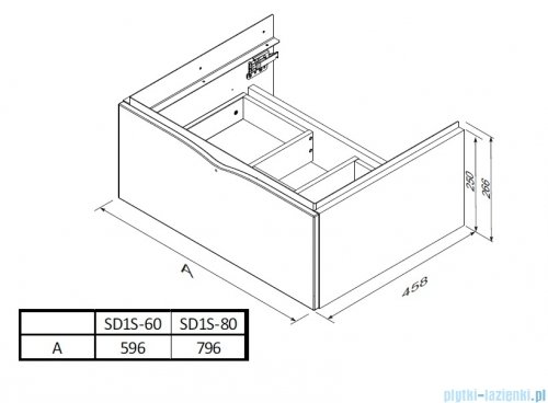 Oristo Siena szafka podumywalkowa wisząca 60x25x45cm biały mat OR45-SD1S-60-2