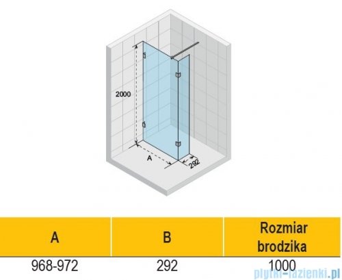 Riho Scandic NXT X402 kabina prysznicowa Walk In 100x200cm chrom G001124120