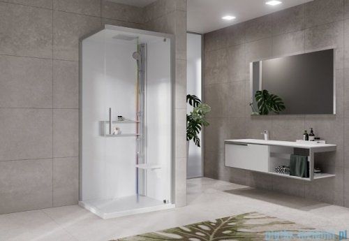 Novellini Glax 2 2.0 kabina z hydromasażem hydro plus 90x90 prawa srebrna G22GF99DM1L-1BB