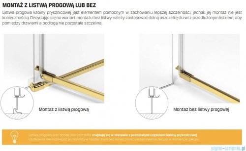 New Trendy Avexa Gold Shine drzwi wnękowe 120x200 cm przejrzyste prawe EXK-1639