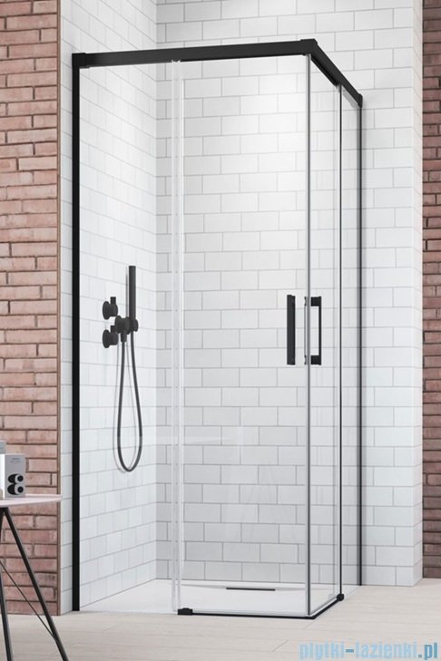 Radaway Idea Black 8 Kdd kabina 90x90cm czarny mat/szkło przejrzyste 10370090-54-01L/10370090-54-01R