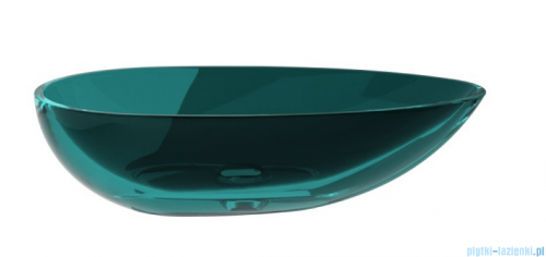 Besco Neya Ocean Breeze + maskownica biała umywalka nablatowa 60x35x15cm #UMN-60-OBW