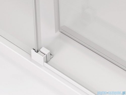 SanSwiss Cadura White Line drzwi przesuwne 100cm jednoskrzydłowe prawe z polem stałym profile biały mat CAS2D1000907