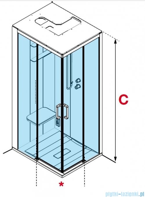 Novellini Skill 2A kabina z hydromasażem lewa jasno szara 120x90 SKIA290ST1F-1AN1
