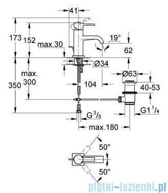Grohe Allure bateria umywalkowa DN 15 z zestawem odpływowym chrom 32757000