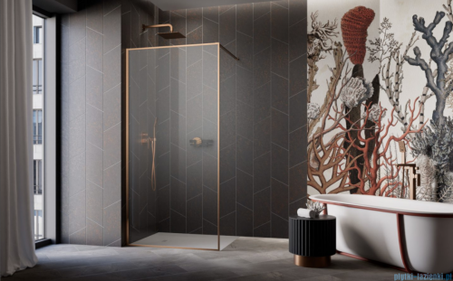 Radaway Modo F II Brushed Copper kabina Walk-in 130x201cm Szczotkowana Miedź szkło przejrzyste 10409134-93-01